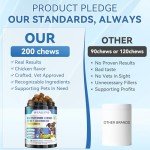 Dog Vitamins - 25-In-1 Dog Vitamins and Supplements Multivitamin For Dogs With Glucosamine Probiotics Omega-3 Dog Multivitamin Chewable For Coat, Heart, Hips & Joints, Digestion & Immune System 200pcs