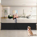 Rengue 140 Inch Retractable Baby Gates, Extra Wide Baby Gates for Large Openings, Mesh Dog Gate Retractable, Safety Gates for Kids or Pets, Extra Long Baby Gates for Stairs Doorway (Black, 140 ")