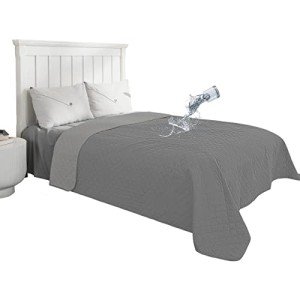 Easy-Going 100% Waterproof Dog Bed Cover Reversible Leak Proof Couch Cover Washable Sofa Cover Furniture Protector Blanket for Pets Kids Children Dog Cat (68x86 Inch, Gray/Light Gray)