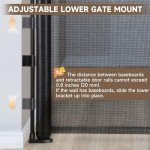 Rengue 140 Inch Retractable Baby Gates, Extra Wide Baby Gates for Large Openings, Mesh Dog Gate Retractable, Safety Gates for Kids or Pets, Extra Long Baby Gates for Stairs Doorway (Black, 140 ")