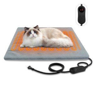 AFDUV Pet Heating Pads for Cats & Dogs Outdoor, 17.7x17.7inch Puppy Cat Heating Pad Bed Outdoor Waterprooof, Heated Cat Bed Outdoor, Heated Pet Mat, Heated Dog Blanket, Gifts for Cats Puppy