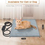 AFDUV Pet Heating Pads for Cats & Dogs Outdoor, 17.7x17.7inch Puppy Cat Heating Pad Bed Outdoor Waterprooof, Heated Cat Bed Outdoor, Heated Pet Mat, Heated Dog Blanket, Gifts for Cats Puppy