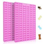 Dog Bone Silicone Mold, 2 PCS Mini Dog Treat Molds, 212 Cavity Non-Stick Gummy Bear Mold for Chocolate, Fondant, Candy, Biscuits, Cookie, Jelly and Dog Training Commands Concept
