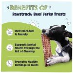 Pawstruck Premium Beef Jerky Dog Treat Chews, Medium 4"-6" Strips - Hip Joint Health Naturally Rich in Glucosamine & Chondroitin No Added Preservatives - 25 Count (Pack of 1) - Packaging May Vary