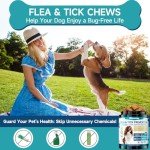 Woyamay Flea and Tick Prevention for Dogs Chewables, 200 Soft Treats, Natural Dog Flea and Tick Treatment, Oral Flea Pills for Dogs Supplement, Flea and Tick Chews for Dogs Puppies, All Breeds & Sizes