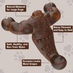 Clawtastic Indestructible-Dog-Toys-for-Aggressive-Chewers - Real Bacon Flavor Durable Tough Dog Bone Chew Toy for Medium/Large Breed Dogs,Dog Toys to Keep Them Busy