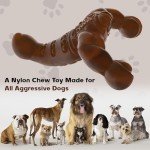 Clawtastic Indestructible-Dog-Toys-for-Aggressive-Chewers - Real Bacon Flavor Durable Tough Dog Bone Chew Toy for Medium/Large Breed Dogs,Dog Toys to Keep Them Busy
