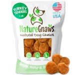 Nature Gnaws USA Turkey Tenders (1Lb) - Delicious Grain-Free Dog Treats for Small, Medium & Large Breeds - Natural Jerky Chews for Dogs.
