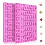 Mini Heart Silicone Mold, 2 PCS Dog Treat Molds, 296 Cavity Non-Stick Gummy Bear Mold for Chocolate, Fondant, Candy, Biscuits, Cookie, Jelly and Dog Training Commands Concept