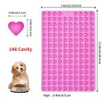 Mini Heart Silicone Mold, 2 PCS Dog Treat Molds, 296 Cavity Non-Stick Gummy Bear Mold for Chocolate, Fondant, Candy, Biscuits, Cookie, Jelly and Dog Training Commands Concept