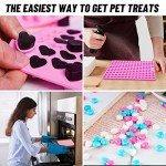 Mini Heart Silicone Mold, 2 PCS Dog Treat Molds, 296 Cavity Non-Stick Gummy Bear Mold for Chocolate, Fondant, Candy, Biscuits, Cookie, Jelly and Dog Training Commands Concept