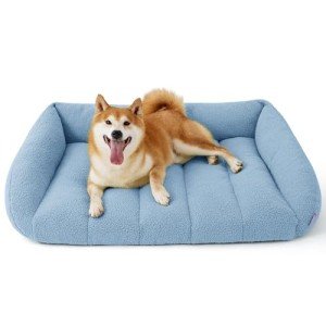 Lesure Orthopedic Dog Bed Sofa for Large Dogs, Waterproof Dog Couch with Removable Washable Cover, Cute Aesthetic Pet Sofa Couch with Egg Crate Foam(35" x 25" x 10.5", Blue)