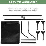 PVY XL Elevated Cooling Outdoor Dog Bed - Raised Dog Cots Beds for Large Dogs, Portable Indoor & Outdoor Pet Hammock Bed with Skid-Resistant Feet, Frame with Breathable Mesh, Black, 49 inches