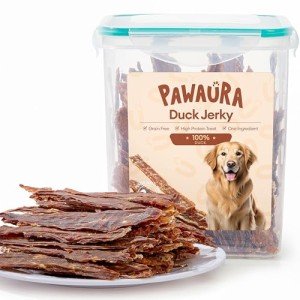 Pawaura Duck Jerky Dog Treats - Single-Ingredient, 17.6 oz Sealed Box, 12-Hour Slow-Dried for Maximum Flavor and Nutrients, Preservative-Free, All-Natural, Perfect for Training & Healthy Snacking