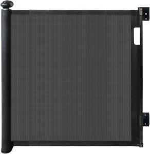 HomeHarbor 2-in-1 Retractable Baby Gates - Premium Punch Free and Drilling Both, Retractable Dog Gate 33" Tall 55" Wide - Mesh Baby Gate for Doorways, Stairs, Hallways, Indoor & Outdoor - Black