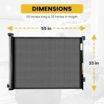 HomeHarbor 2-in-1 Retractable Baby Gates - Premium Punch Free and Drilling Both, Retractable Dog Gate 33" Tall 55" Wide - Mesh Baby Gate for Doorways, Stairs, Hallways, Indoor & Outdoor - Black