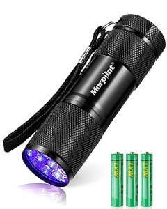 Morpilot Black Light Flashlight Mini UV Flashlight: 395nm Blacklight Flashlights, 9 Led Pet Urine Detector Light for Dog/Cat, Dry Stains, Resin Curing, Bed Bug