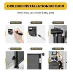 HomeHarbor 2-in-1 Retractable Baby Gates - Premium Punch Free and Drilling Both, Retractable Dog Gate 33" Tall 55" Wide - Mesh Baby Gate for Doorways, Stairs, Hallways, Indoor & Outdoor - Black