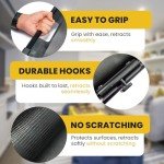 HomeHarbor 2-in-1 Retractable Baby Gates - Premium Punch Free and Drilling Both, Retractable Dog Gate 33" Tall 55" Wide - Mesh Baby Gate for Doorways, Stairs, Hallways, Indoor & Outdoor - Black