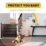 HomeHarbor 2-in-1 Retractable Baby Gates - Premium Punch Free and Drilling Both, Retractable Dog Gate 33" Tall 55" Wide - Mesh Baby Gate for Doorways, Stairs, Hallways, Indoor & Outdoor - Black