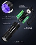 Morpilot Black Light Flashlight Mini UV Flashlight: 395nm Blacklight Flashlights, 9 Led Pet Urine Detector Light for Dog/Cat, Dry Stains, Resin Curing, Bed Bug