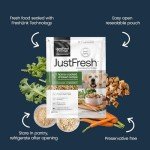 JustFoodForDogs JustFresh Home-Cooked Chicken Dog Food with No Preservatives, Resealable Packaging, Human Grade Wet Dog Food, 12 oz - 7 Pack