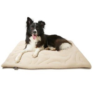 MASOMACO. Dog Crate Pad,Machine Washable&Waterproof Dog Bed Mat,Reversible Dog Sleeping Bed,Kennel Bed for Medium/Large Dog,Cage Cushion,Beige