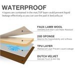 MASOMACO. Dog Crate Pad,Machine Washable&Waterproof Dog Bed Mat,Reversible Dog Sleeping Bed,Kennel Bed for Medium/Large Dog,Cage Cushion,Beige