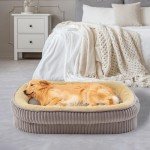 DEBANG HOME Orthopedic Dog Bed for Medium Dogs Breeds, High Density Egg Crate Foam Dog Sofa Beds,Oval Kennel Bed, Pet Couch Bed with Four Sided Bolster, Removable Washable Cover& Non-Slip Bottom