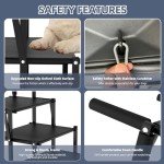 PetRuna Extra Wide Dog Stairs for Car, Foldable Dog Ramp for Car with Non-Slip Surface, Portable Dog Stairs Lightweight Dog Steps for Cars and SUV, High Beds, Truck, Supports up to 250 lbs, 4 Steps