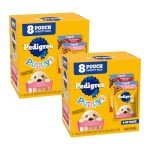Pedigree Puppy Soft Wet Dog Food, 8-Count Variety Pack, 3.5 oz. Pouches (Pack of 2)