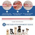 4 Pack Flea and Tick Collar for Dogs- Adjustable Dog Flea and Tick Collar- 32 Months Dog Flea and Tick Treatment - Water Resistant Dog Flea Collars for Puppy Small Medium Large Dog- Red & White