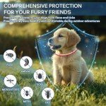 4 Pack Flea and Tick Collar for Dogs- Adjustable Dog Flea and Tick Collar- 32 Months Dog Flea and Tick Treatment - Water Resistant Dog Flea Collars for Puppy Small Medium Large Dog- Red & White