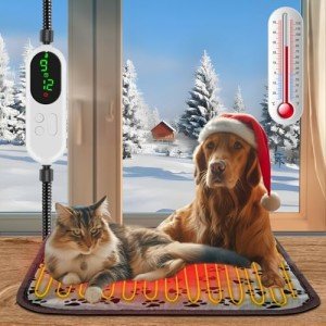 HUENLYEL Cat Dog Heat Heating Pad for Cats Dogs, Heated Cat Dog Pet Pad Bed with 9 Adjustable Temperature&12H Timer,Indoor Pet Heating Pads for Cats Dogs Small Pets