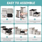 COZY KISS Dog Stair for Small Dogs with Storage, Foldable Pet Stairs for Medium or Puppy Dogs and Older Cats, Dog Steps for Bed or Couch, Dog Ramp with Soft Cover, 24.8x13x13.6 inch, 3 Tiers, Leopard