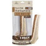 Mighty Paw Split Elk Antlers for Dogs (Sourced in The USA) | 1 Pack, Medium 5”+ Long Lasting Dog Bones for Aggressive Chewers - Naturally Shed Split Deer Antler for Dogs - Low Odor Dog Antler Chews