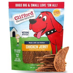 Clifford® Chicken Jerky Dog Treats | Healthy Dog Treats Small Dogs, Medium and Large Dogs | Real Chicken Jerky for Dogs, Grain Free, Rawhide Free Dog Chews - Just Two Ingredients (6oz)