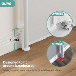 Mom's Choice Award-Cumbor 55" Wide Retractable Baby Gates for Stairs, Retractable Mesh Pet Gate for Dogs, Puppy Essencial Fit for Baseboards Safety Toddler Gates for The House, White