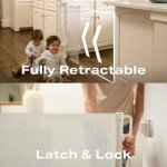 Mom's Choice Award-Cumbor 55" Wide Retractable Baby Gates for Stairs, Retractable Mesh Pet Gate for Dogs, Puppy Essencial Fit for Baseboards Safety Toddler Gates for The House, White