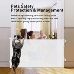 Mom's Choice Award-Cumbor 55" Wide Retractable Baby Gates for Stairs, Retractable Mesh Pet Gate for Dogs, Puppy Essencial Fit for Baseboards Safety Toddler Gates for The House, White