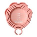 ScivoKaval Cat Food Can Lid Cover Pet Food Can Cover Wet Cat Food Spoon Dog Can Lids Paw Shape One Lid One Spoon Pack Can Opener Set Universal Pink