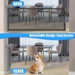 14" H Short Dog Gate Pet Gates Puppy Gate 59" Wide Step Over Pet Fence, Mesh Dog Gate Retractable Indoor Outdoor Expands Up to 59 Inches Doggie Gates Small Dog Gates for Doorways Stairs