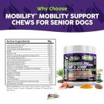 Hip and Joint Supplement Dogs with Glucosamine for Dogs + Chondroitin, Turmeric, Hyaluronic Acid, MSM, Salmon Oil, Collagen, Vitamin C, Omega 3 Senior Dog Supplements Beef Flavor By Clean Pets - 1Pack