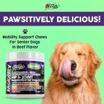 Hip and Joint Supplement Dogs with Glucosamine for Dogs + Chondroitin, Turmeric, Hyaluronic Acid, MSM, Salmon Oil, Collagen, Vitamin C, Omega 3 Senior Dog Supplements Beef Flavor By Clean Pets - 1Pack