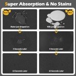 Pet Feeding Mat-Absorbent Dog Mat for Food and Water Bowl-Dog Accessories Pet Supplies-Dog Water Bowl for Messy Drinkers-No Stains Quick Dry Dog Water Dispenser Mat (16"x24", Dark Grey)