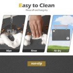 Pet Feeding Mat-Absorbent Dog Mat for Food and Water Bowl-Dog Accessories Pet Supplies-Dog Water Bowl for Messy Drinkers-No Stains Quick Dry Dog Water Dispenser Mat (16"x24", Dark Grey)