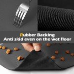 Pet Feeding Mat-Absorbent Dog Mat for Food and Water Bowl-Dog Accessories Pet Supplies-Dog Water Bowl for Messy Drinkers-No Stains Quick Dry Dog Water Dispenser Mat (16"x24", Dark Grey)