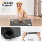 Pet Feeding Mat-Absorbent Dog Mat for Food and Water Bowl-Dog Accessories Pet Supplies-Dog Water Bowl for Messy Drinkers-No Stains Quick Dry Dog Water Dispenser Mat (16"x24", Dark Grey)