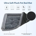 Washable Dog Beds for Medium Sized Dog, Soft Dog Bed Mat Cozy Plush, Dog Sofa Couch with L-Shaped Bolster, Big Pet Bed with Non-Skid Bottom 36x27 inch
