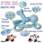 4 Pack Puppy Toys for 2-8 Months Pets Dog Chew Toy for Small Puppies Teething Toys for Cleaning Teeth Food Dispensing Soft Durable Rubber Bone Funny Ball Interactive Donut Treat Dumbbell (Blue)